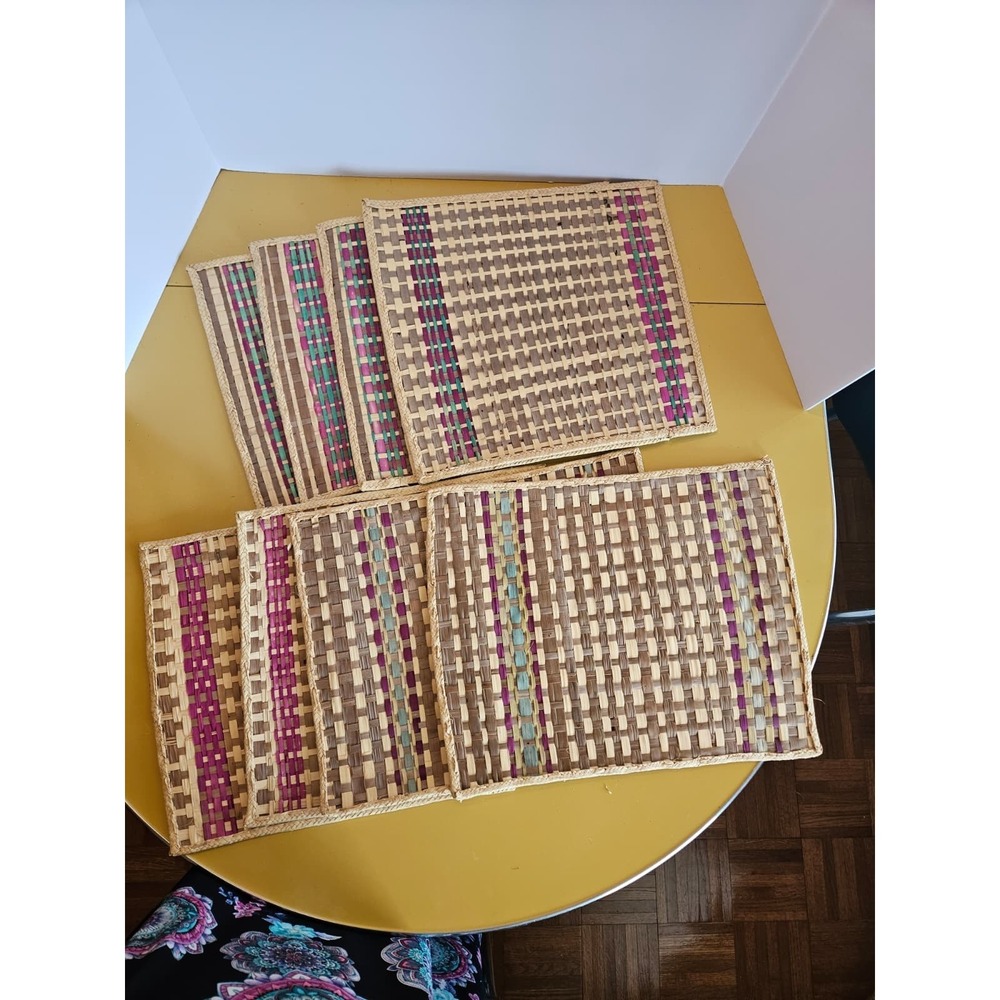8 Hatian Hand Woven Placemats Made In Haiti